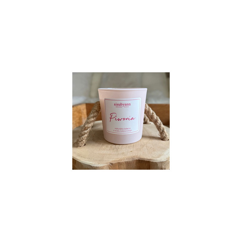 Świeca z wosku kokosowego w poj. 180 ml PIWONIA Świeca z wosku kokosowego w poj. 180 ml PIWONIA